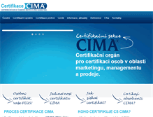 Tablet Screenshot of certifikace-cima.cz